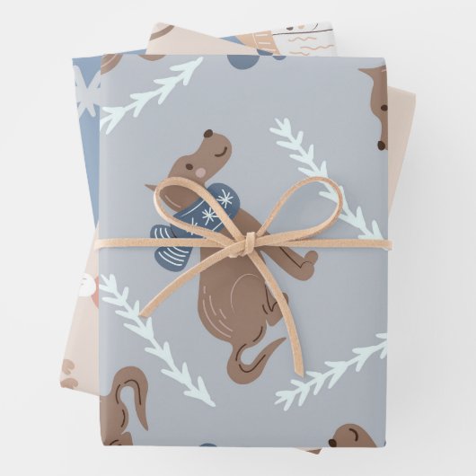 パピードグホリデーホテルまたは誕生日ラッピング紙 ラッピングペーパーシート (インサイチュ)