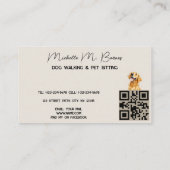 パピードッグウォーカーシッターQRコードモダン 名刺 (裏面)