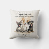 パピードッグテール男の赤ちゃん パーソナライズされた クッション (裏面)