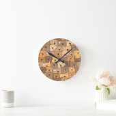 パピードッグドードルイラストレーションアート ラウンド壁時計 (ホーム)