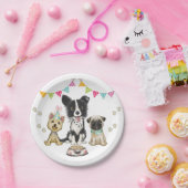 パピードッグパティプグコリー縁どヨリー誕生日 ペーパープレート (パーティー)