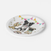 パピードッグパティプグコリー縁どヨリー誕生日 ペーパープレート (アングル)