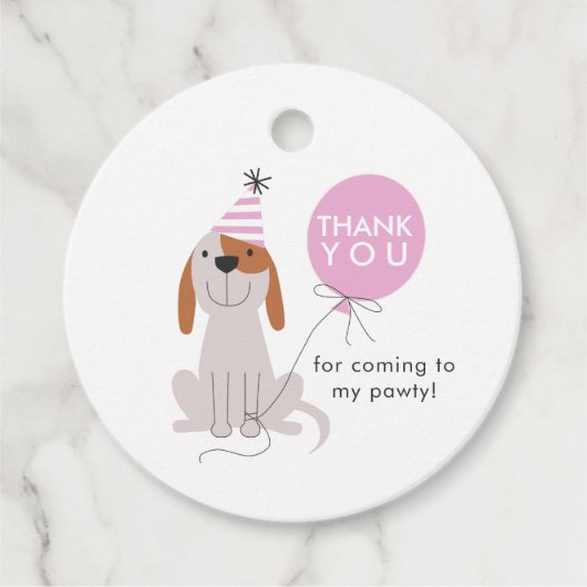 パピードッグピンクパウィティ誕生日 フェイバータグ (正面)