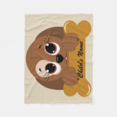 パピードッグペットデザインベビークリブフリースブランケット フリースブランケット (正面)