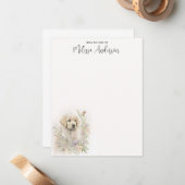 パピードッグモダンウォーターカラーゴールデンレトリバー ノートカード (正面/裏面インサイチュ)