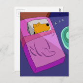 パピードッグ入りベッドはがき ポストカード (正面/裏面)
