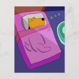 パピードッグ入りベッドはがき ポストカード