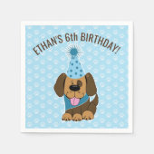 パピードッグ子供の誕生日パーティー スタンダードカクテルナプキン (正面)