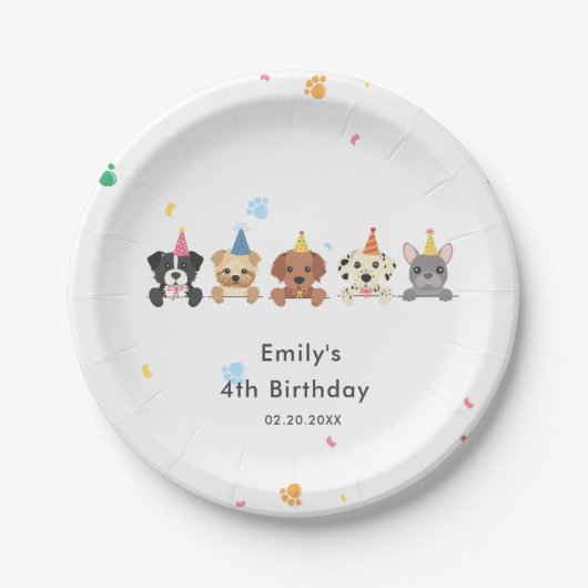 パピードッグ子供の誕生日パーティー ペーパープレート (正面)