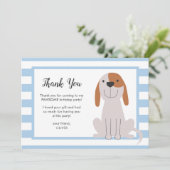 パピードッグ子供の誕生日ブルーサンキューカード サンキューカード (スタンド正面)