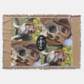 パピードッグ恋人4写真名&モノグラムカスタム写真 スローブランケット (正面)
