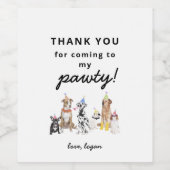 パピードッグ誕生日パウィティメッセージカード ワインラベル (シングルラベル)