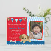 パピードッグ誕生日招待状 招待状 (スタンド正面)