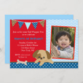 パピードッグ誕生日招待状 招待状 (正面/裏面)