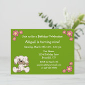 パピードッグ誕生日招待状for Girls 招待状 (スタンド正面)