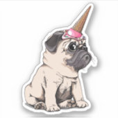 パピーパグ | Unicornパターンを目指す シール (正面)