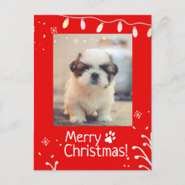 パピーパーソナライズされたクリスマス用挨拶はがき ポストカード
