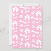 パピーパーティの招待状ピンクドギー誕生日ポーティ 招待状 (裏面)