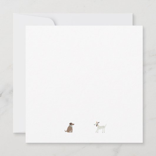 パピーパーティーモダンドッグ誕生日招待状 – スクエア 招待状 (裏面)