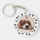 パピーフォトブラックの足跡 キーホルダー (正面)