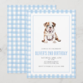 パピープルドッグおしゃれチェック柄 誕生日 招待状