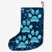 パピーポーズブルーフェイクグリッター スモールクリスマスストッキング (裏面)
