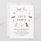 パピーポーティドグパークカワイイモダン誕生日招待状 招待状 (正面)