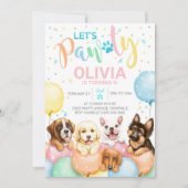 パピーポーティ招待状ドッグ招待状ガール 招待状 (正面)
