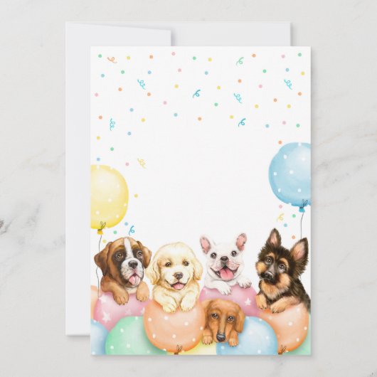 パピーポーティ招待状ドッグ招待状ガール 招待状 (裏面)