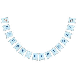 パピーポーティ誕生日パーティーのバナーブルー バンティングフラッグ