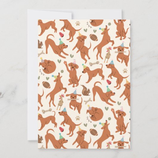 パピーポーティ誕生日パーティーの招待 招待状 (裏面)