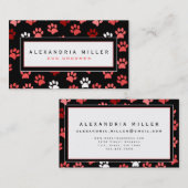 パピーポープリントデザイン |白黒とピンク 名刺 (正面/裏面)