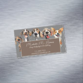 パピーモダンドッグウォーカーシッター動物グレー マグネット名刺 (インサイチュ)