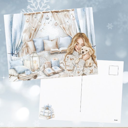 パピーラブコージーウィンターウォーター色 シーズンポストカード