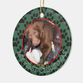 パピー私の初めてのクリスマス写真オーナメント セラミックオーナメント (左)