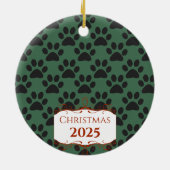 パピー私の初めてのクリスマス写真オーナメント セラミックオーナメント (裏面)