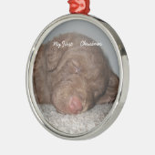 パピー私の初めてのクリスマス写真オーナメント メタルオーナメント (左)