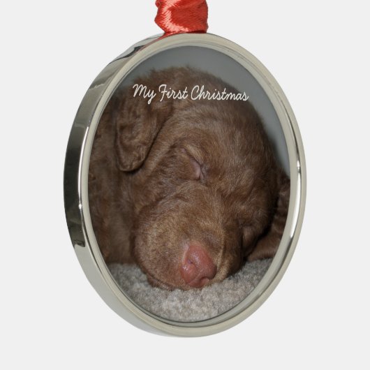 パピー私の初めてのクリスマス写真オーナメント メタルオーナメント (右)