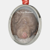 パピー私の初めてのクリスマス写真オーナメント メタルオーナメント (左)