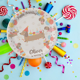 パピー誕生日ポーティ紙プレート ペーパープレート