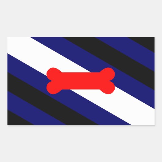 パピー遊プライドフラグ長方形ステッカー光沢4 長方形シール (正面)