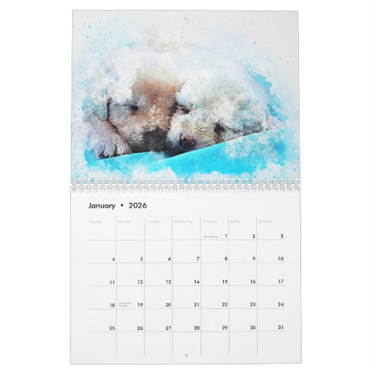 パピー2025 カレンダー (1月 2026)