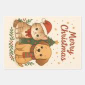 パピー&キッテンクリスマス応援 ラッピングペーパーシート (正面3)