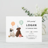 パピー・パーティー 犬の誕生日パーティー ご招待 招待状 (スタンド正面)