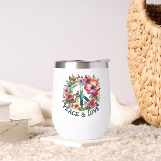 パピー&フローラ70年代レトロ「平和と愛」平和サイン (リビング)