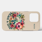 パピー&フローラ70年代レトロ「平和と愛」平和サイン Case-Mate iPhoneケース (裏面 (横))