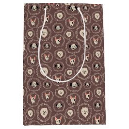 パピー プリント ギフト バッグ ミディアムペーパーバッグ