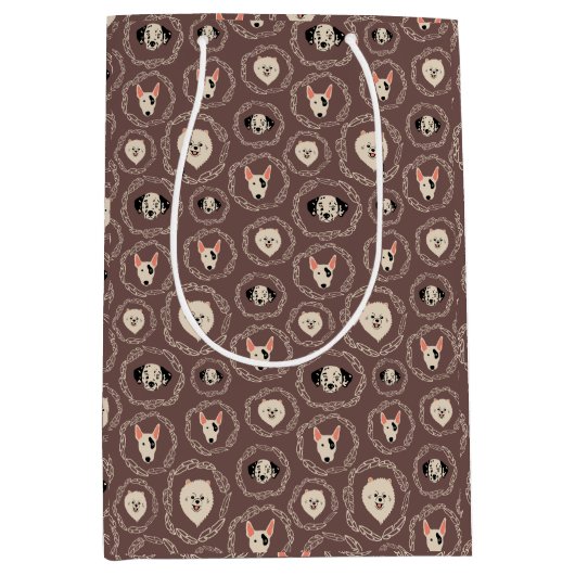 パピー プリント ギフト バッグ ミディアムペーパーバッグ (正面)