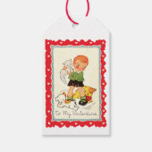 パピー&子猫とバレンタインボーイ ギフトタグ (正面)