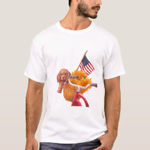 パピー、旗、ひまわり花を持つ愛国的なテーマ